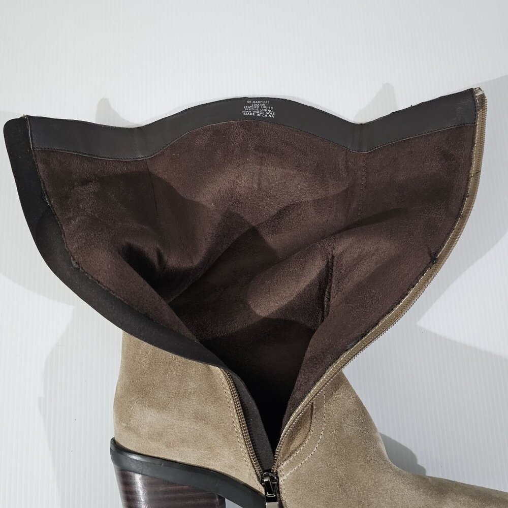 Vince Camuto Babellie Mid Calf Western Boot Square Toe Taupe Tan Suede Size 10 - Picture 9 of 14
